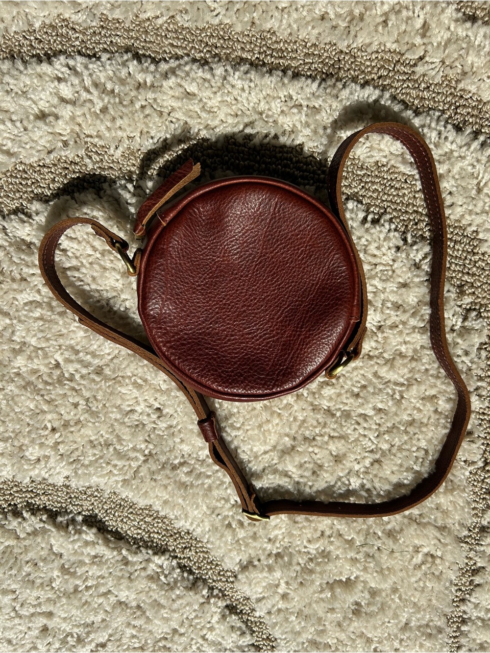 Portland Leather Round Crossbody Bag - Chestnut Brown - Picture 2 of 6